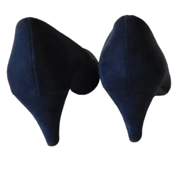 F&F Sensitive Sole  Womens Size US 8.5 Navy Blue Court Shoes‎ Faux Suede R… - Picture 5 of 6